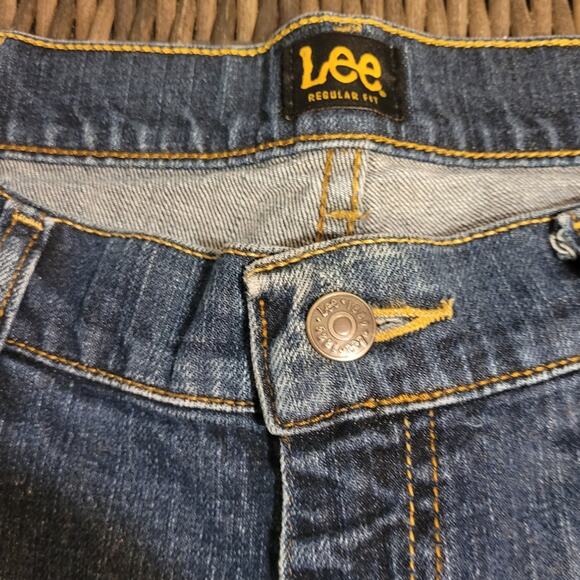 Lee Relaxed Fit Jeans 38x29 Dark Blue Straight Leg Mexico Made Classic Dadcore - Picture 4 of 10